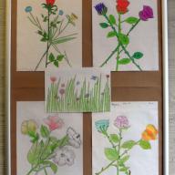 Blumenbilder 7a - Detailierte Zeichnungen nach Kunstblumen